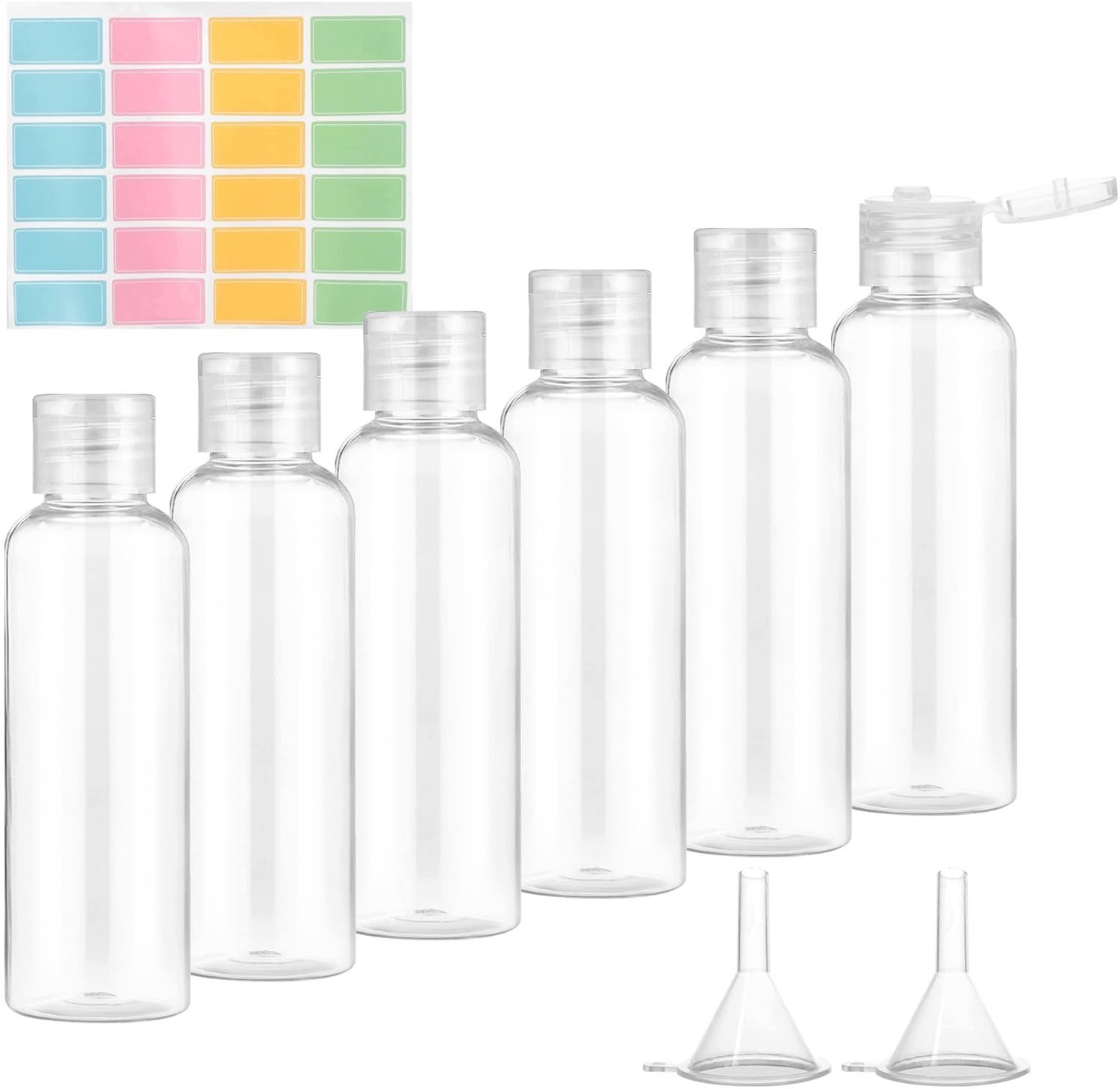 Set van 6 Reisflessen 100ml - Lekvrij en Milieuvriendelijk