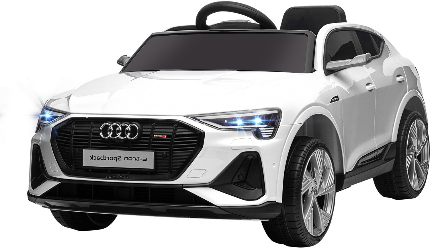 Homona Elektrische kinderauto - Met afstandsbediening, muziekspeler en veiligheidsgordel - 108 x 60 x 47 cm - Wit