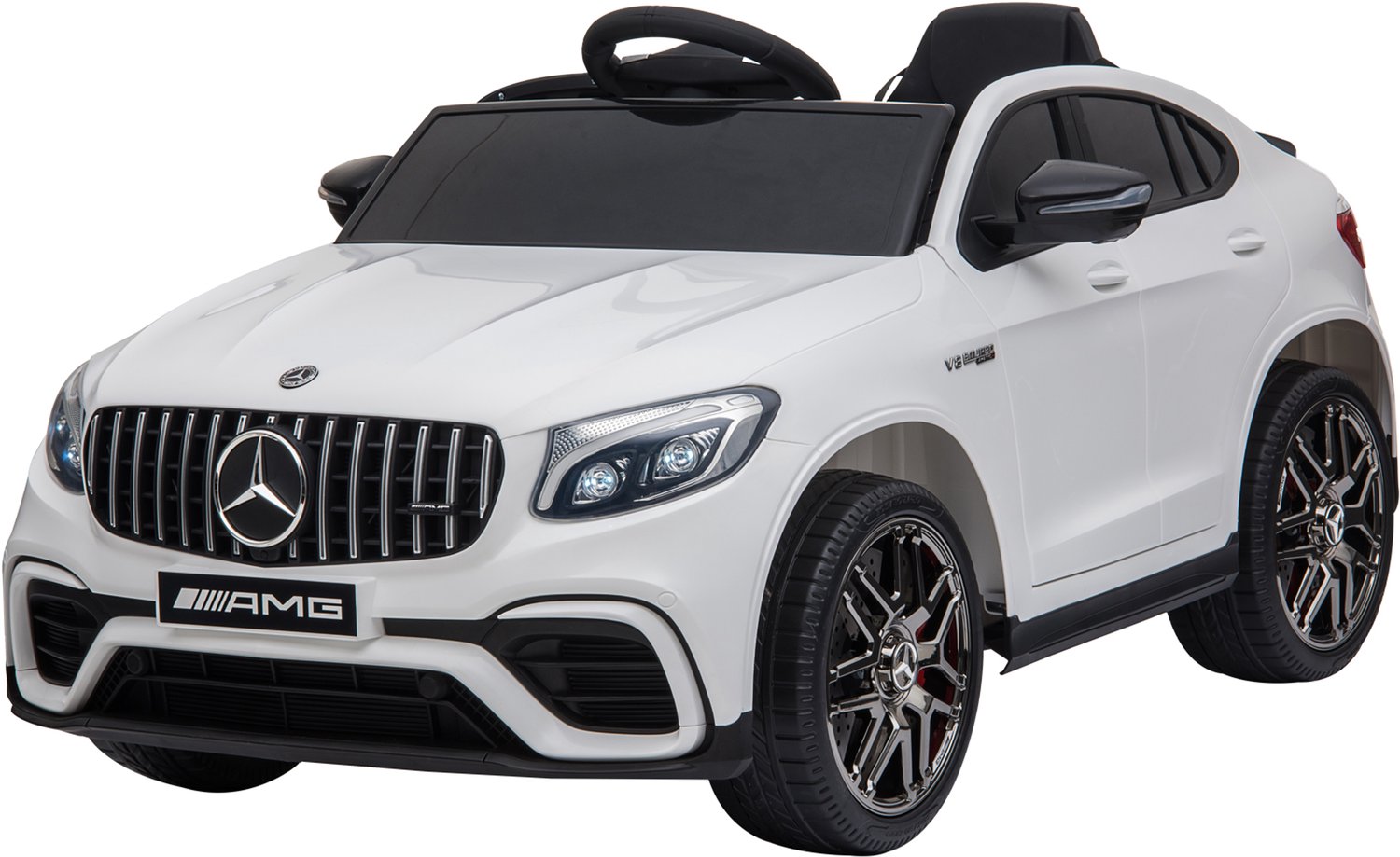 Homona Elektrische kinderauto Mercedes-Benz AMG GLC63S Coupé - Met afstandsbediening en veiligheidsgordel - 115 x 70 x 55 cm - Wit