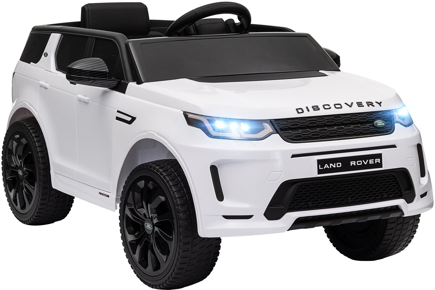 Playon Elektrische kinderauto Land Rover Discovery Sport - Met afstandsbediening en verlichting en muziek - 106 x 65,5 x 51 cm - Wit