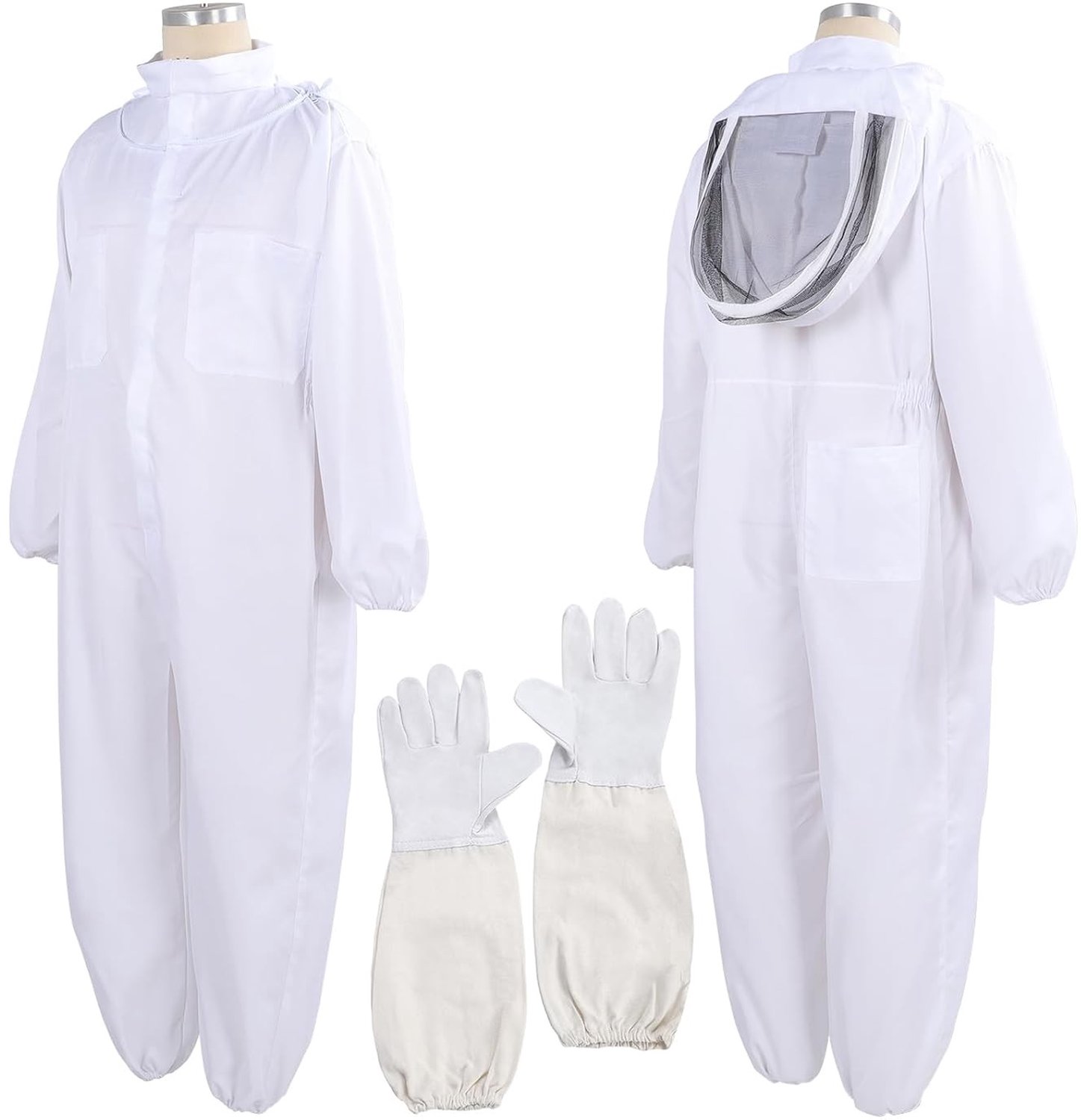 Professionele Bijenpak voor Mannen en Vrouwen, Beekeeping Kostuum met Handschoenen en Geventileerde Hoofdkap, Volledig Lichaam Bijenhouder Outfit voor Beginners en Gevorderden (XL)