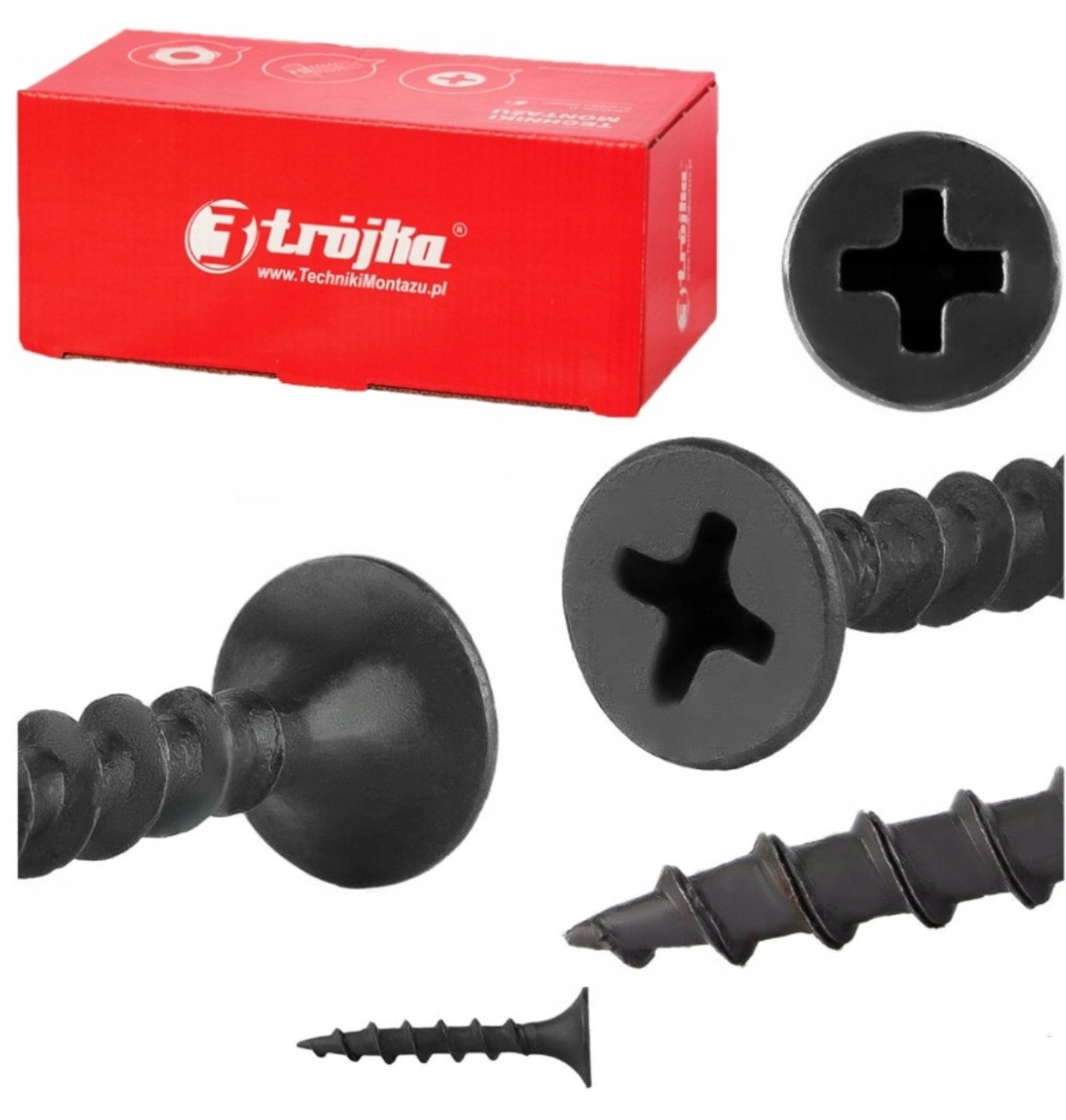 Zwarte Fosfaat Wkręty do Drewna 3,5x55 mm - 500 stuks