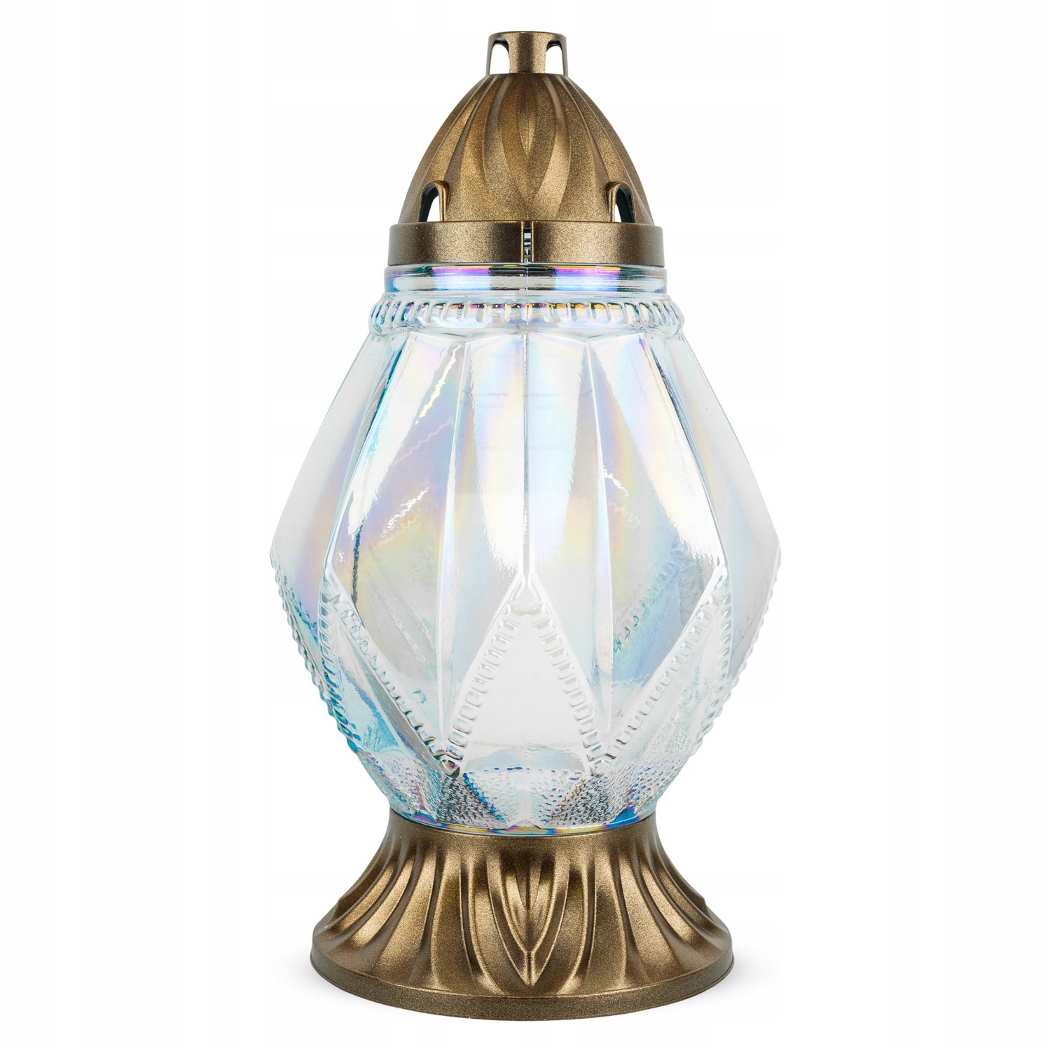 Exclusieve Gouden Znicz 35 cm DP729 - Grote Glazen Graflicht met Verwisselbare Inzet