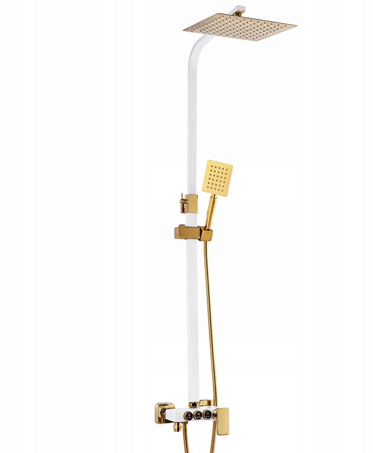 SILLA Regendouche Set - ééngreeps Doucheset - Uittrekbare Doucheset met Handdouche + Regendouchekop - Wit/Goud