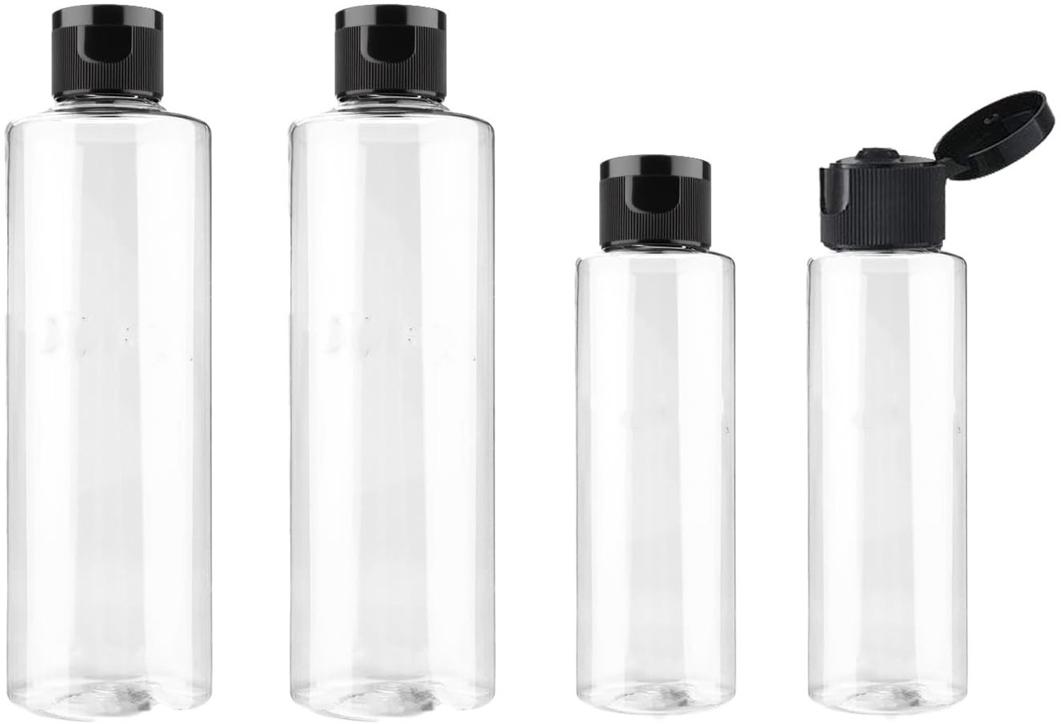 Reisflessen 4 stuks (100ml & 250ml) Navulbaar PET Plastic