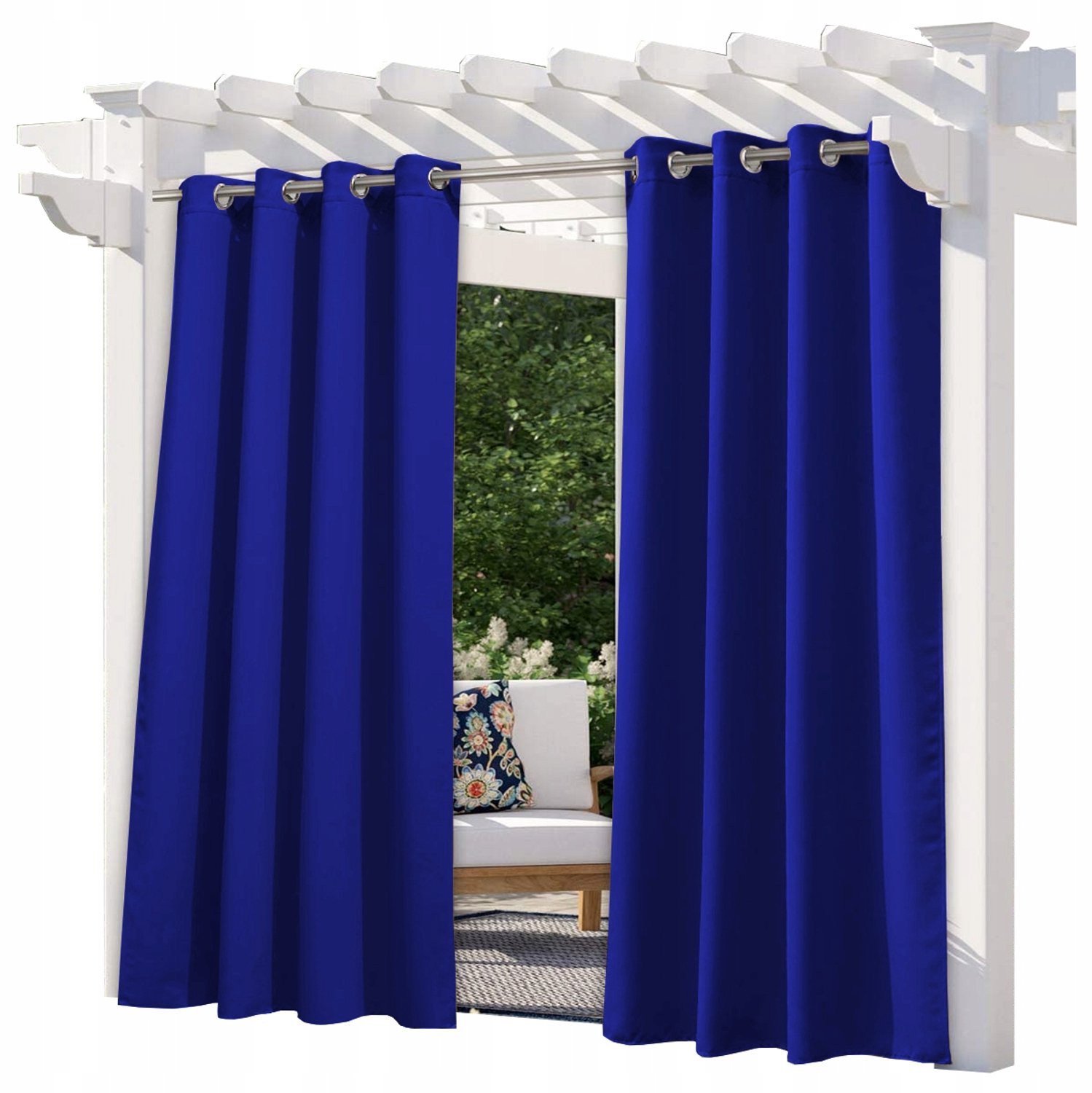 Waterdichte Tuindoek Gordijn voor Terras 155x220cm Saffierblauw
