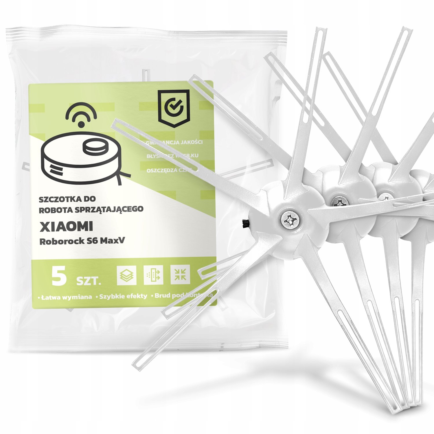 5x Zijborstel voor Xiaomi Roborock S6 MaxV Stofzuigerrobot