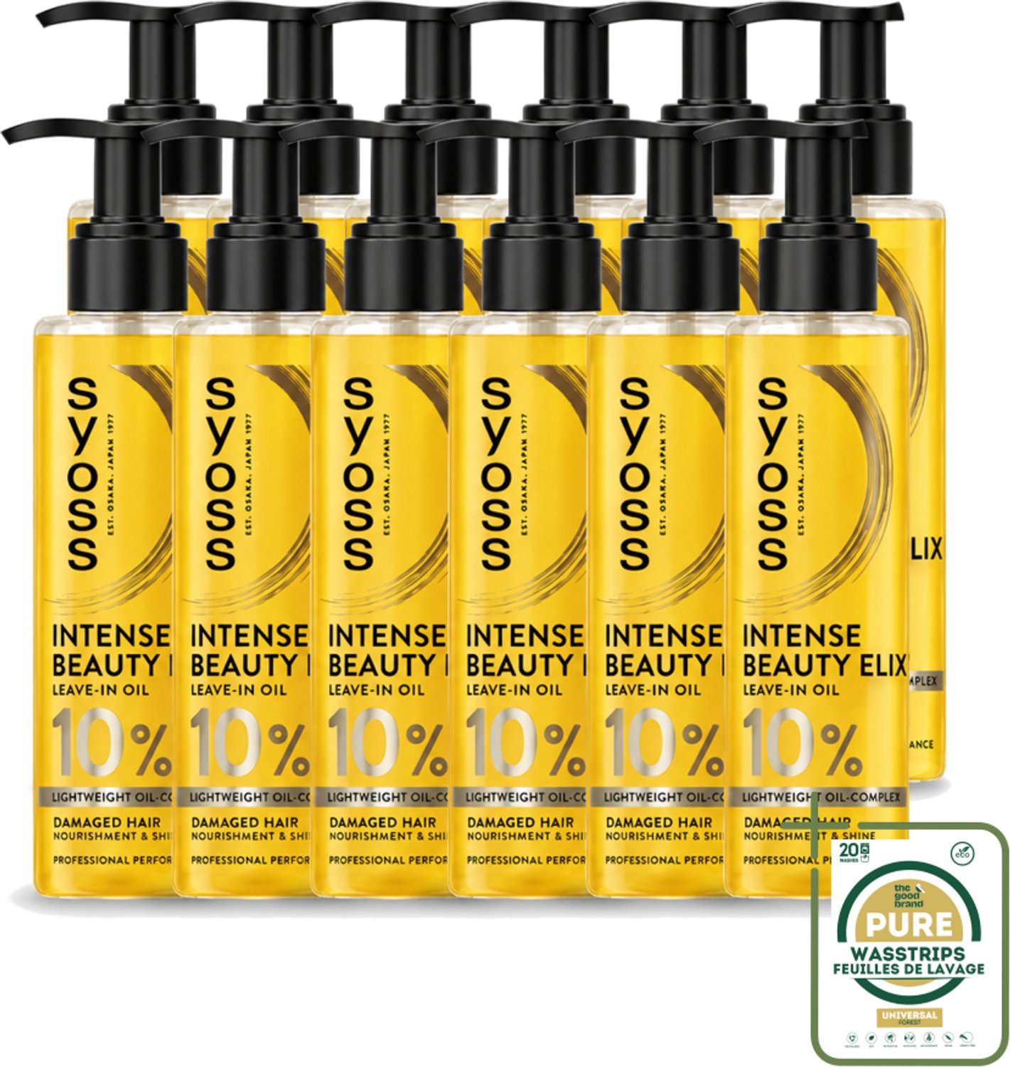 12 x Syoss - Beauty Elixir - Haarolie - Voedt & Glanst - 100 ml - Wasstrips - Haarolie - Haarserum - Voedend Haarproduct - Glans Haar - Droog Haar