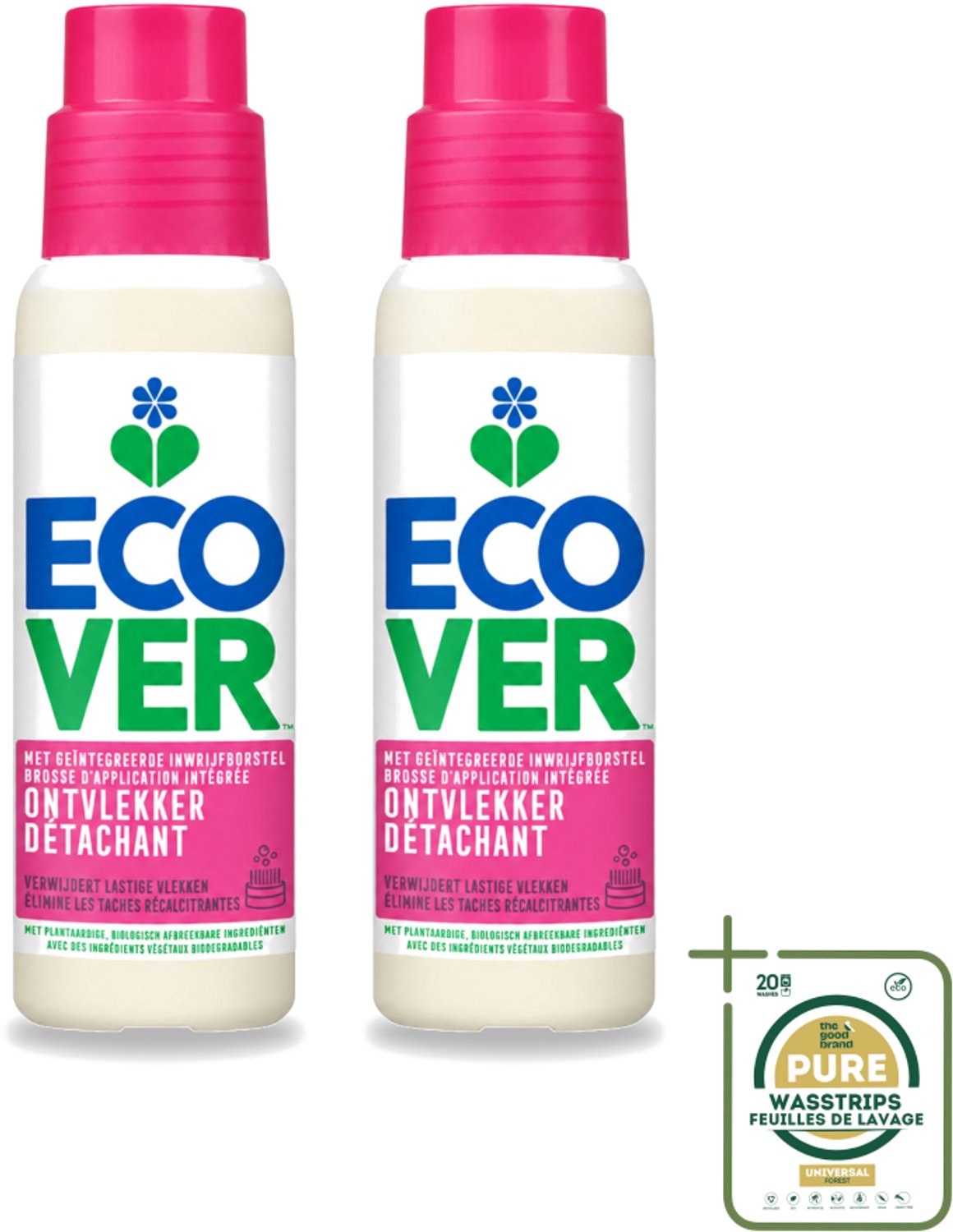 2 x Ecover - Ontvlekkingsmiddel - 200 ml - Wasstrips - Vlekken Verwijderen - Natuurlijke Reiniging - Ontvlekkingsmiddel - Kleding Reinigen - Vlekken Op Kleding