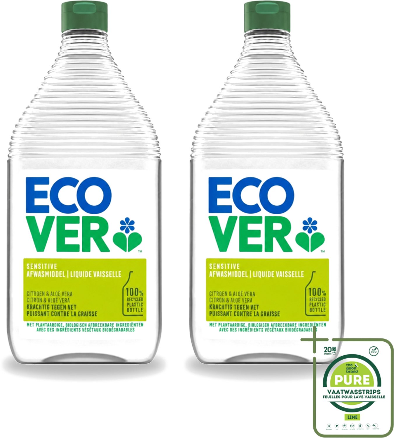 2 x Ecover - Afwasmiddel - Citroen & Aloë Vera - 950 ml - Grootverpakking - Afwasmiddel Citroen Aloë Vera - Natuurlijk Afwasmiddel - Plantaardig Afwasmiddel - Huidvriendelijk Afwasmiddel - Duurzaam Afwasmiddel