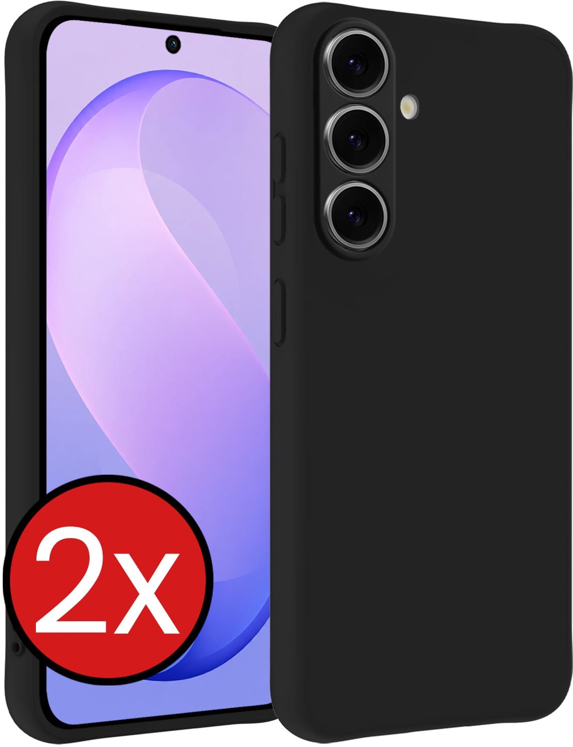 Hoesje - 2 Stuks - Geschikt voor Samsung Galaxy S26 FE - Sterk & Shockproof - Telefoonhoes - Back Cover - Case Siliconen - Telefoon Hoes - Zwart