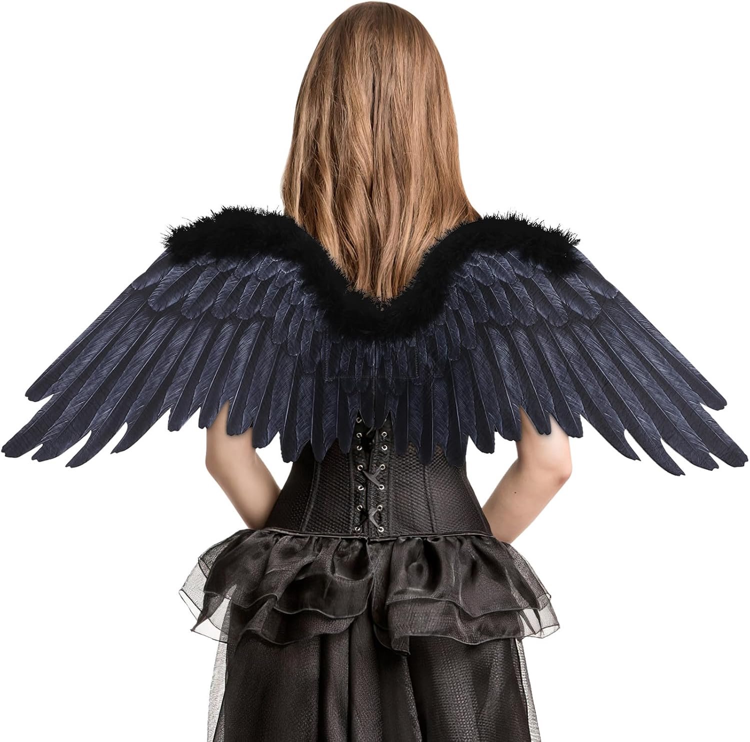 Zwarte Vleugels Cosplay 86 Cm (34 Inch) Vleugels Met Elastische Banden Voor Halloweenfeest, Mardi Gras, Cosplay, Podiumoptredens en Kostuumaccessoires.