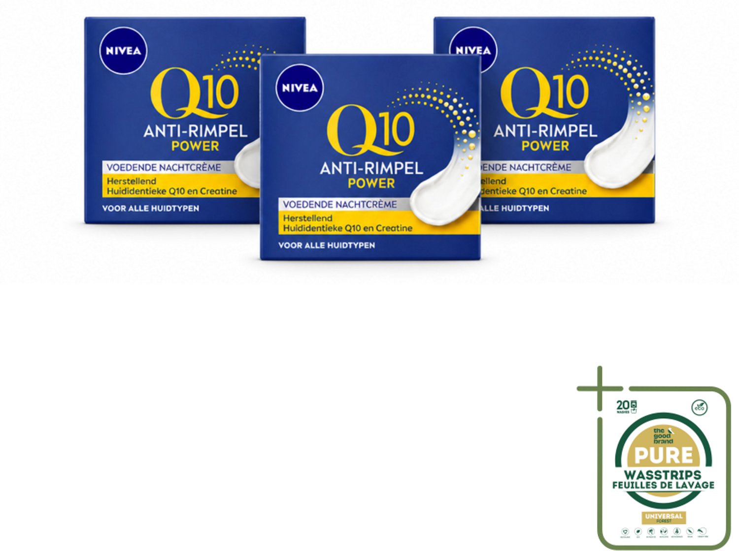 3 x NIVEA - Nachtcrème - Q10 POWER Anti-Rimpel - Voor alle huidtypen - Met Q10 & Creatine - 50 ml - Anti-rimpel Crème - Nachtcrème Voor Rimpels - Q10 Crème - Crème Voor Huidverzorging - Crème Voor Rimpels En Lijntjes