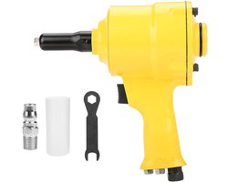 Walfront KP-705P 1/4 "pneumatische Klinkhamer Luchtklinkgereedschap Pneumatisch Klinkpistool Pistoolgreep Luchtaangedreven Klinkgereedschap 2.4-4.8 Mm Boorkop 1850 Kg Geschikt voor Aluminium Nagels