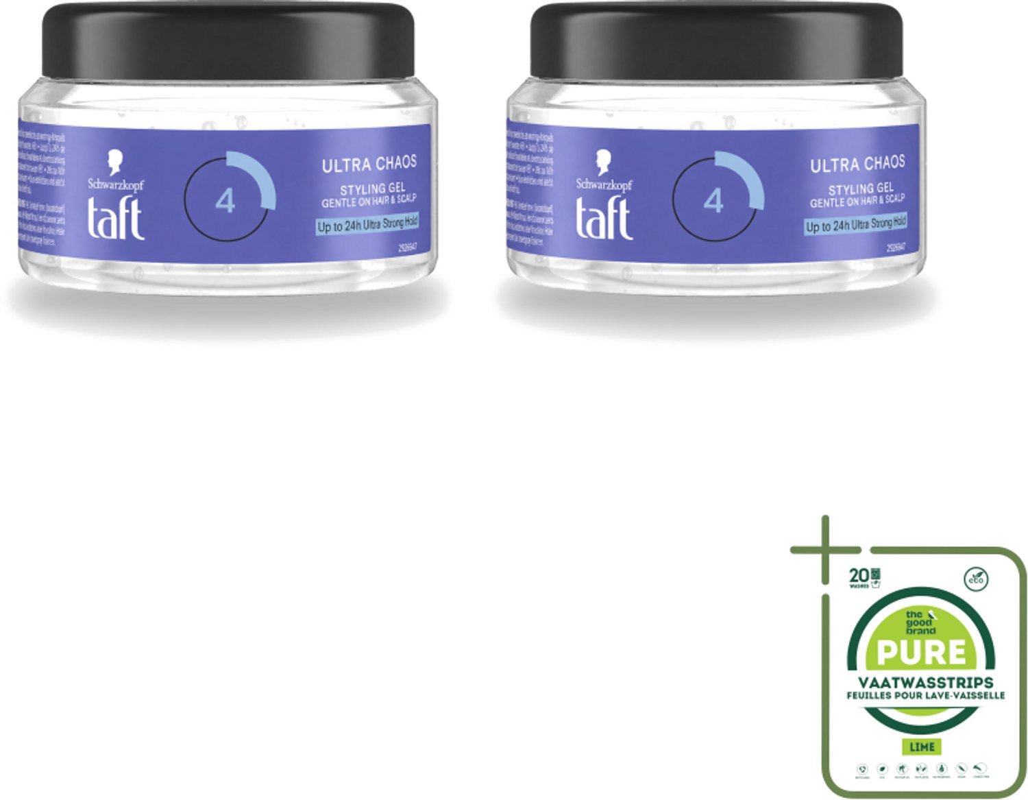 2 x Taft - Ultra Chaos 4 - Styling Gel - Creatieve fixatie - 250 ml - Grootverpakking - Chaos Gel - Creatieve Fixatie - Rommelige Look - Haarspray - Haartypen