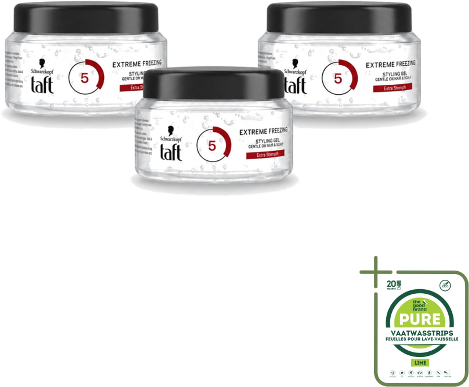 3 x Taft - Extreme Freezing 5 - Styling Gel - IJzige controle - 200 ml - Grootverpakking - Bevroren Look - Ijzige Styling - Stijlvolle Controle - Krachtige Fixatie - Vegan Gel