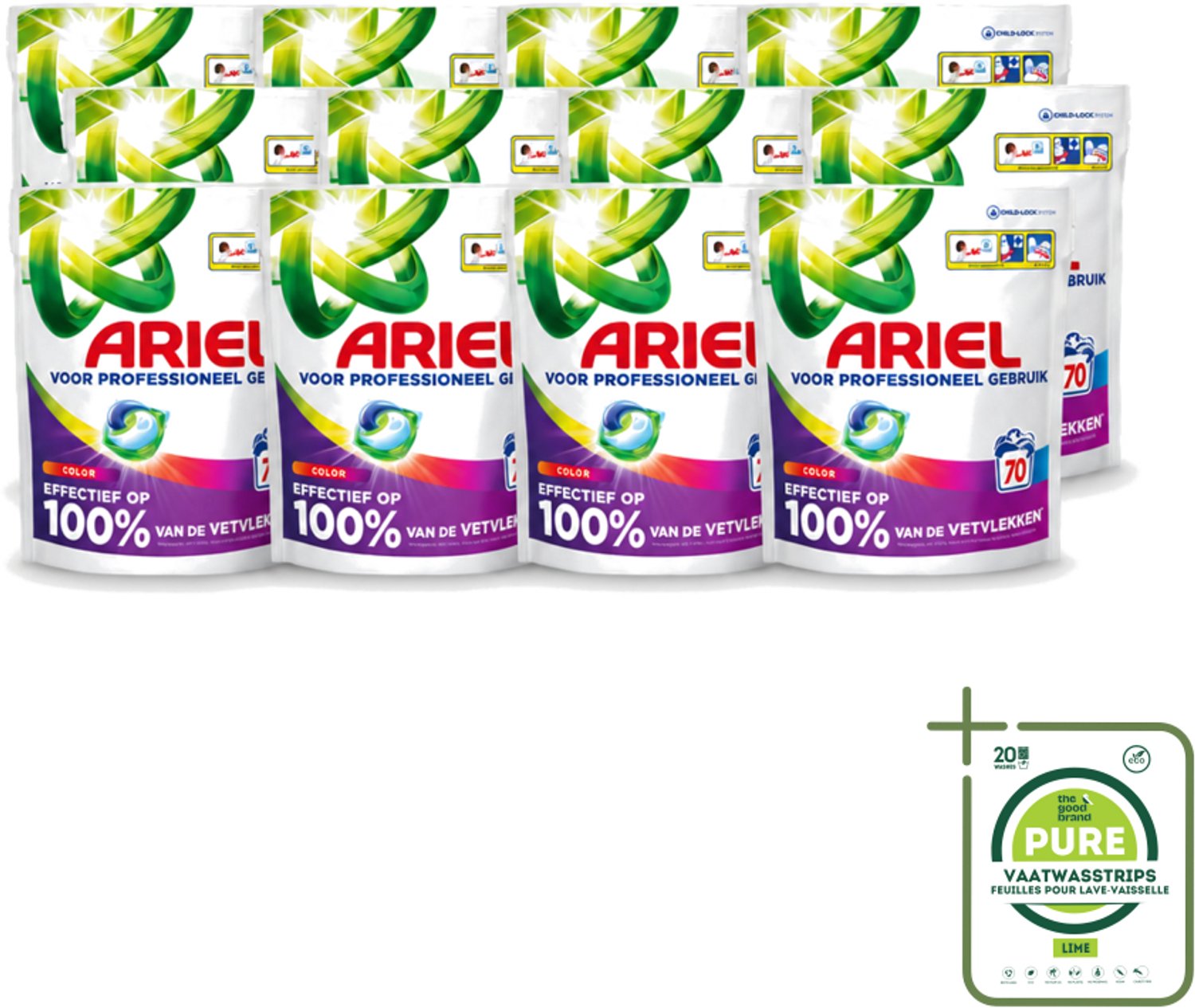 12 x Ariel – Wasmiddel Pods – All-in-1 Color – Kleurbehoud – 70 wasbeurten - Grootverpakking - Vaatwasstrips - Kleurbescherming - Wasmiddel - Wasbeurt - Wasmachine - Vlekverwijdering