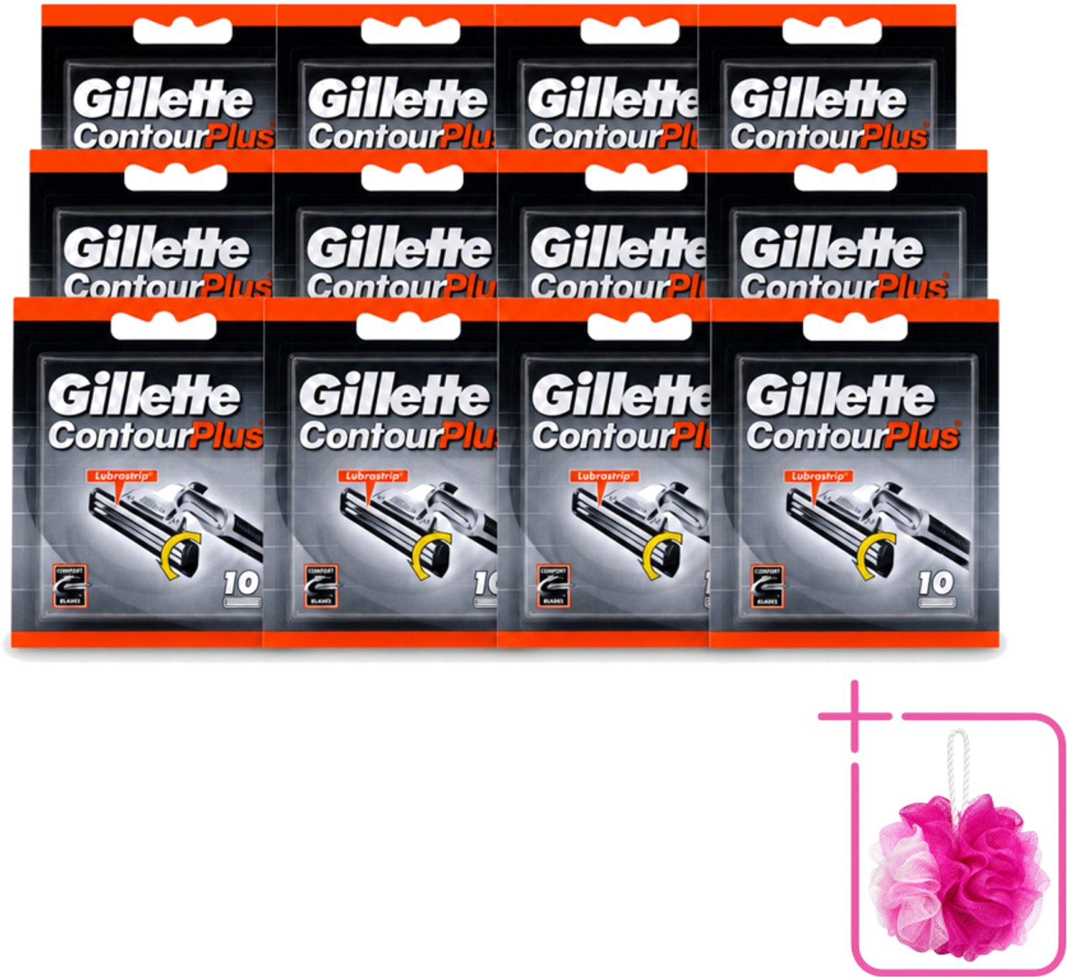 12 x Gillette Contour Plus – Wegwerpscheermesjes – 10 mesjes - Bulkverpakking - Scheermesjes - Scheermes