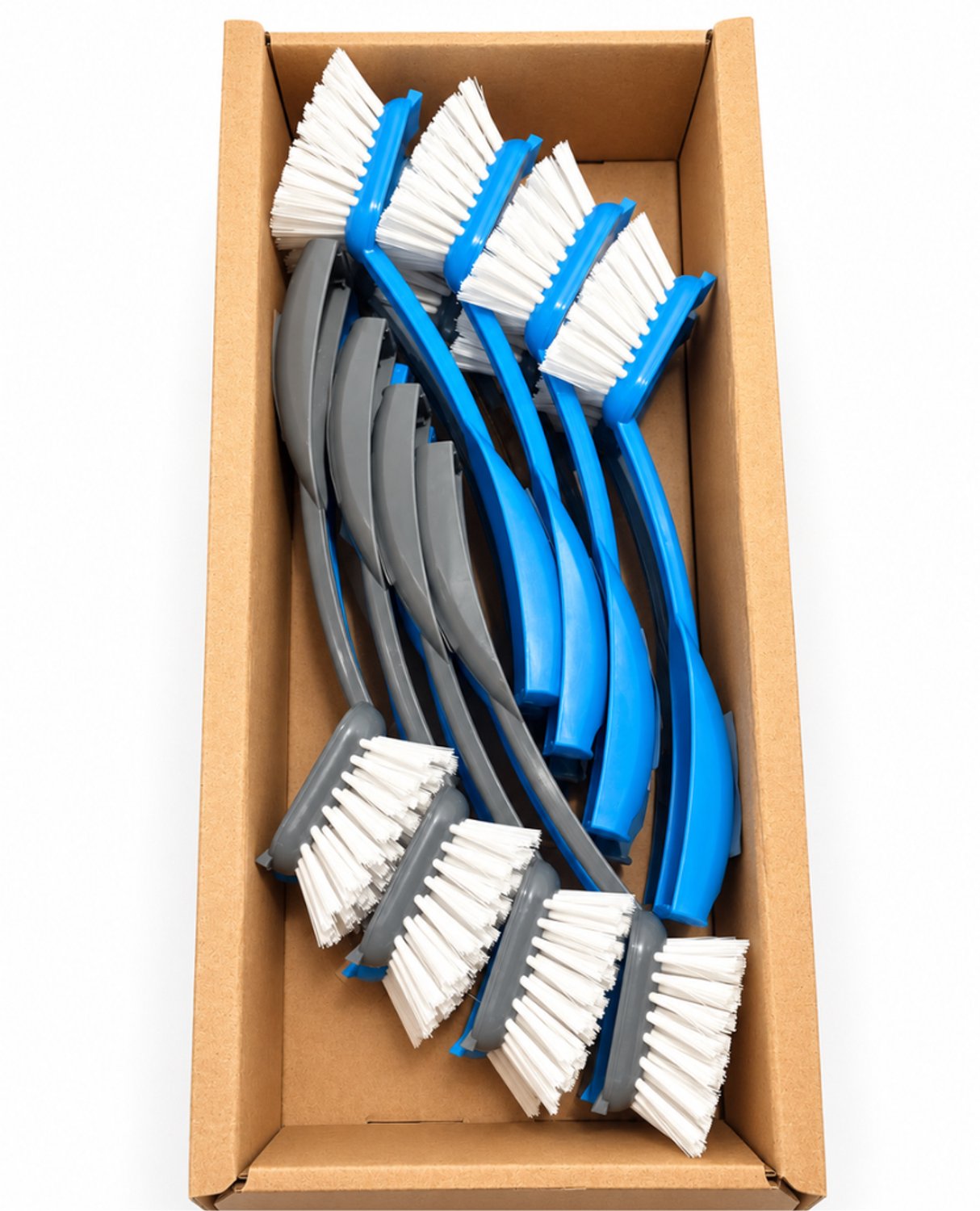 HL – Afwasborstels – Set van 16 Stuks – Blauw en Grijs – Vaatborstel met Schraaprand – Ophangbaar