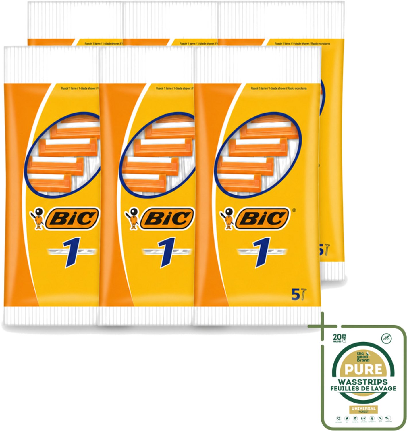 6 x Bic - Scheermesjes - Enkel Mesje - Wegwerpmesjes - 5 Scheermesjes - Scheermesje - Wegwerpmesje - Enkel Mesje - Roestvrij Staal Mesje - Chroomcoating