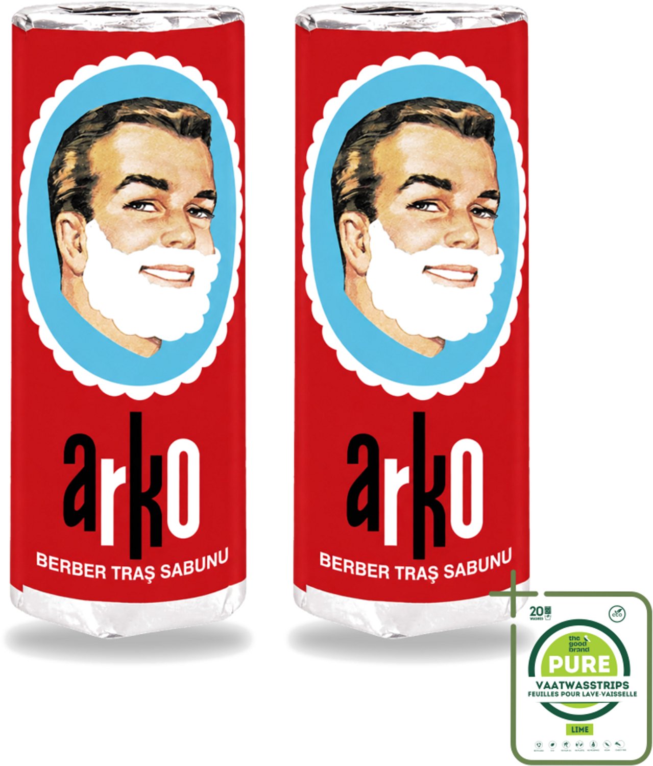 2 x Arko - Scheerzeep - Verzorgt en Beschermt de Huid - 75 ml - Grootverpakking - Vaatwasstrips - Scheerzeep - Schuim - Traditioneel Scheren - Scheermes Bescherming - Turkse Scheerzeep