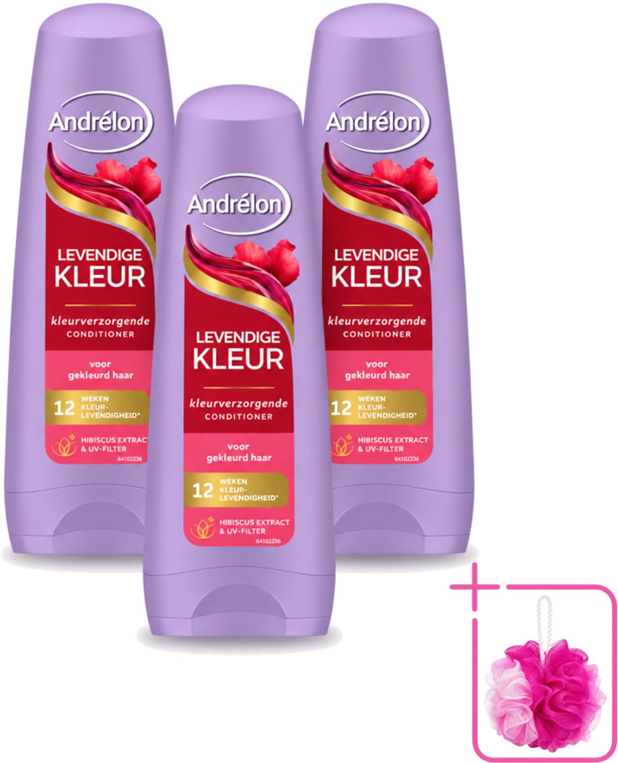3 x Andrélon – Conditioner – Levendige Kleur – 200 ml - Bulkverpakking - Kleurvervanging - Douchemop - Haarkleur beschermen