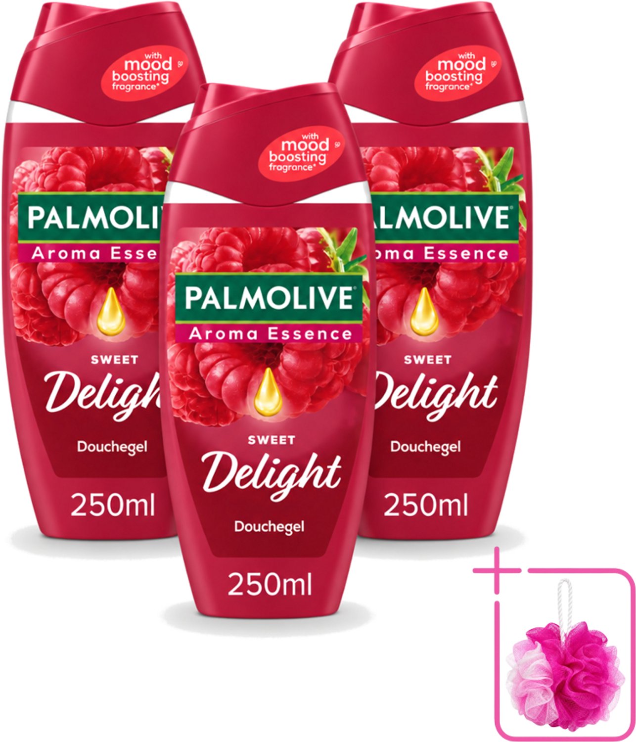 3 x Palmolive – Douchegel – Sweet Delight – 250 ml - Bulkverpakking - Douchegel - Douchemop - Fruitige geur