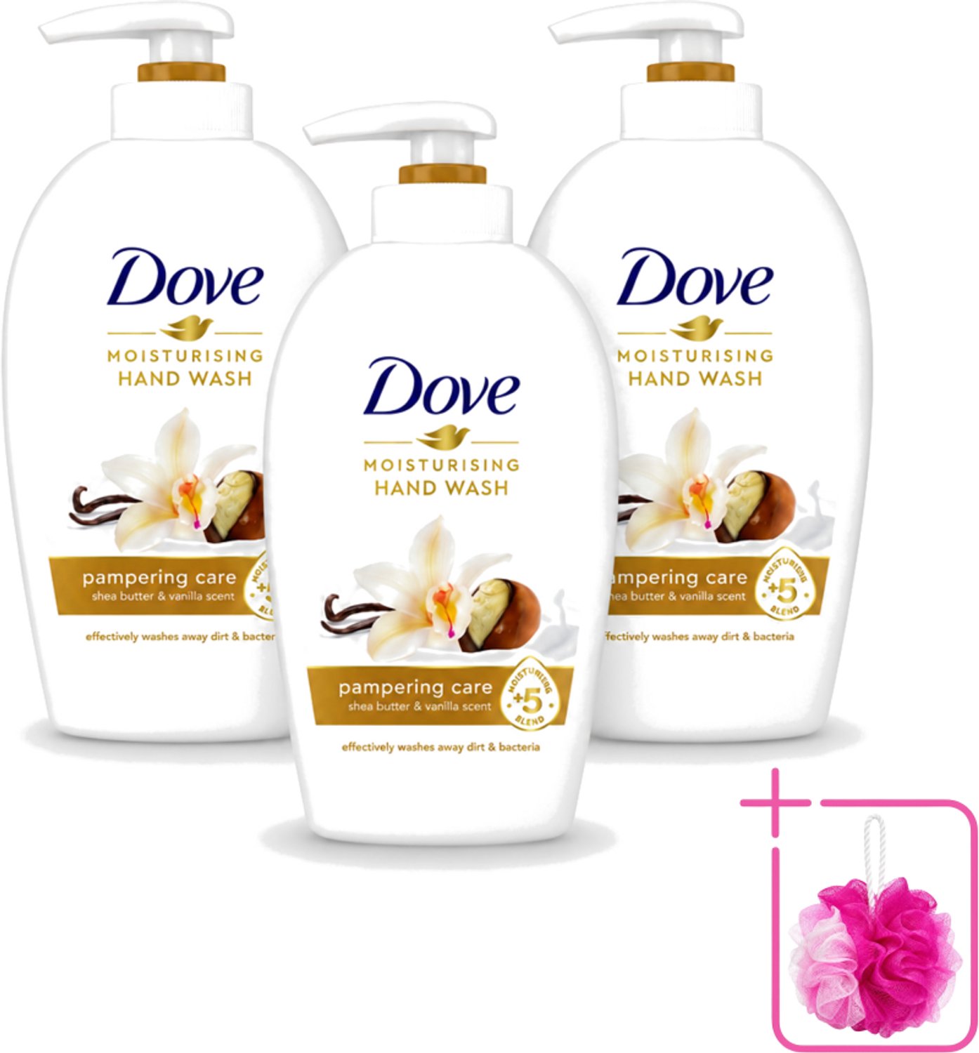 3 x Dove - Handzeep - Pampering Care - Verzachtend - 250 ml - Bulkverpakking - Handzeep - Douchemop - Shea butter