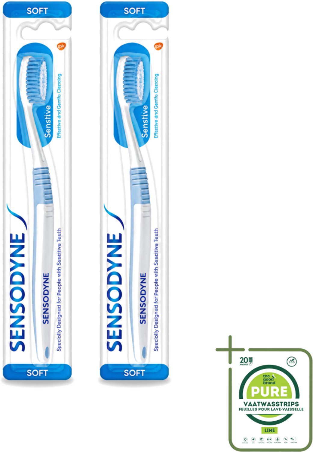 2 x Sensodyne - Tandenborstel - Soft - Voor Gevoelige Tanden - 1 Tandenborstel - Grootverpakking - Gevoelige Tanden - Tandborstel - Tandenborstel Soft - Zachte Tandborstel - Tandvleesbescherming