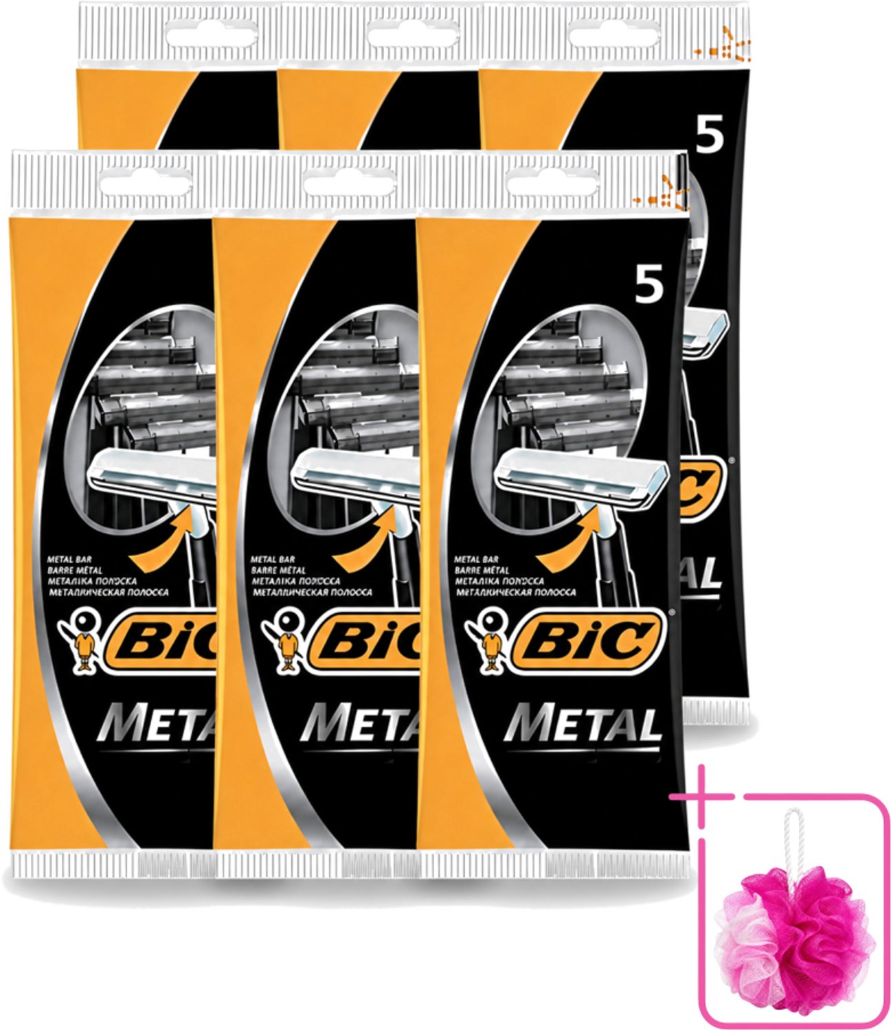 6 x Bic - Scheermesjes - Metaal - Enkel Mesje - Wegwerpmesjes - 5 Scheermesjes - Bulkverpakking - Scheermesje - Wegwerpmesje