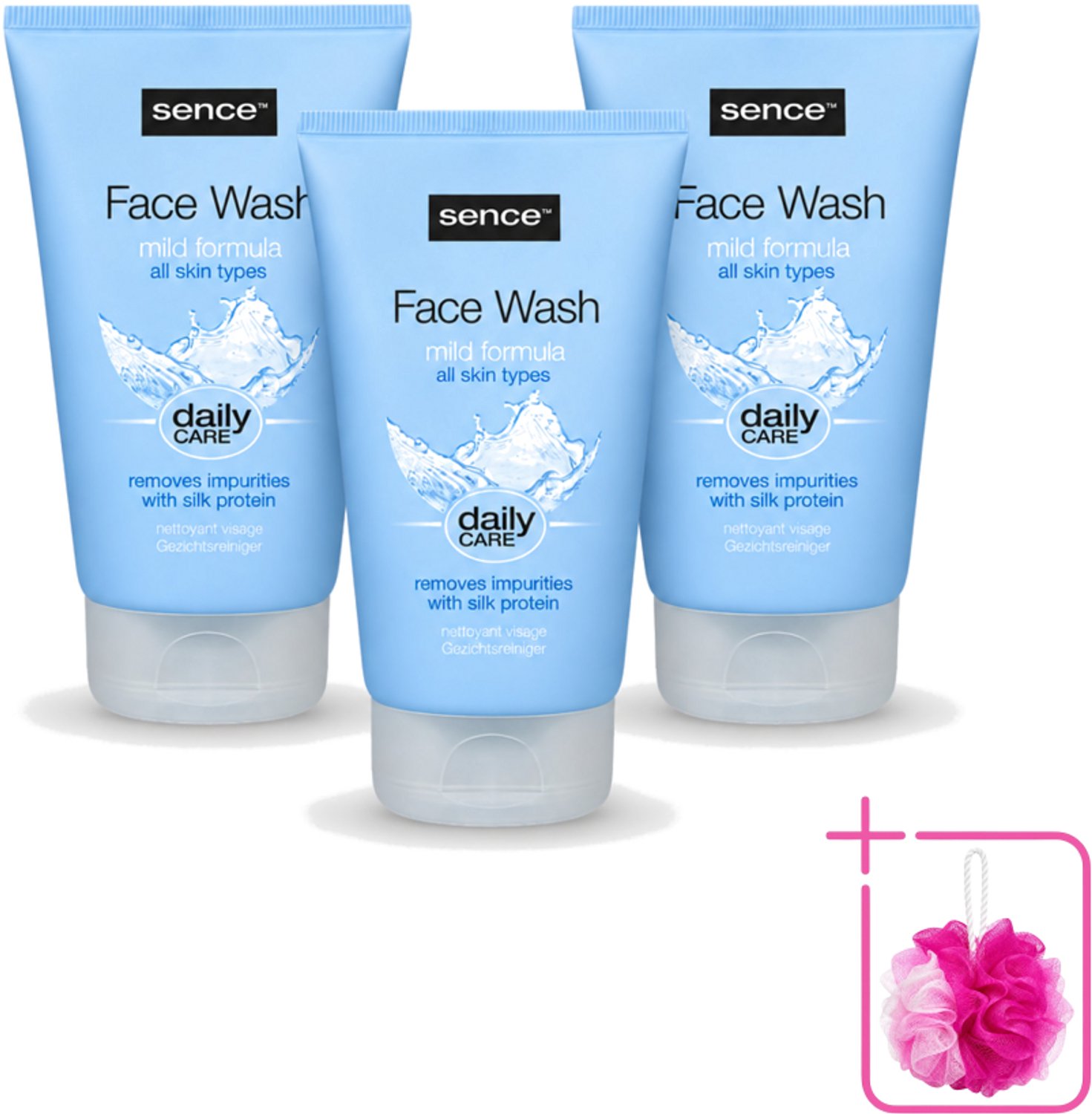 3 x Sence - Alle Huidtypes - Face Wash - Verfrissend - 150 ml - Bulkverpakking - Face wash - Huid reinigen