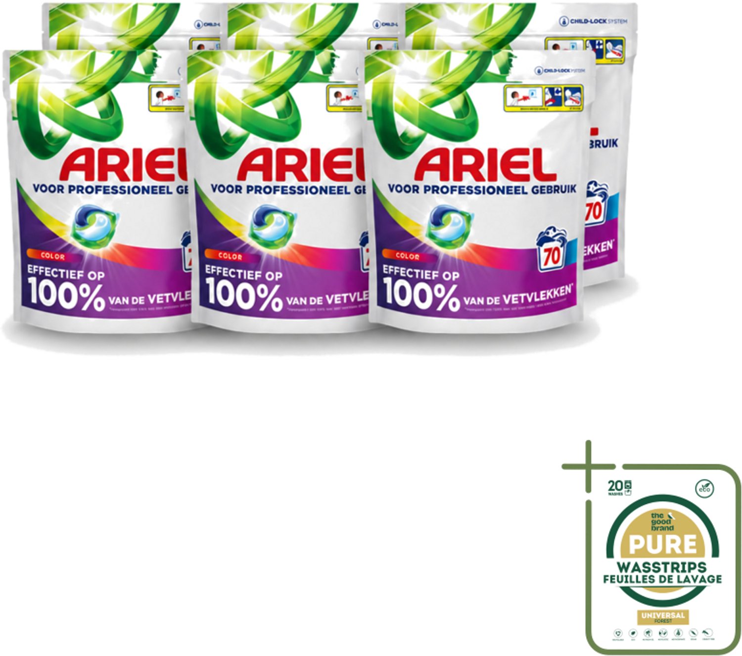 6 x Ariel – Wasmiddel Pods – All-in-1 Color – Kleurbehoud – 70 wasbeurten - Wasstrips - Kleurbehoud - Wasmiddel Pods - Gekleurd Was - Vlekverwijdering - Wasmiddel Voor Gekleurd Kleding