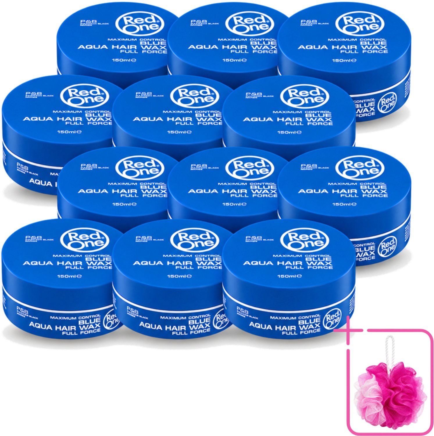 12 x Red One - Haarwax - Blue - Aqua Hair Wax - Voor Sterke Hold & Glanzende Finish - 150 ml - Bulkverpakking - Haarwax - Krachtige houding
