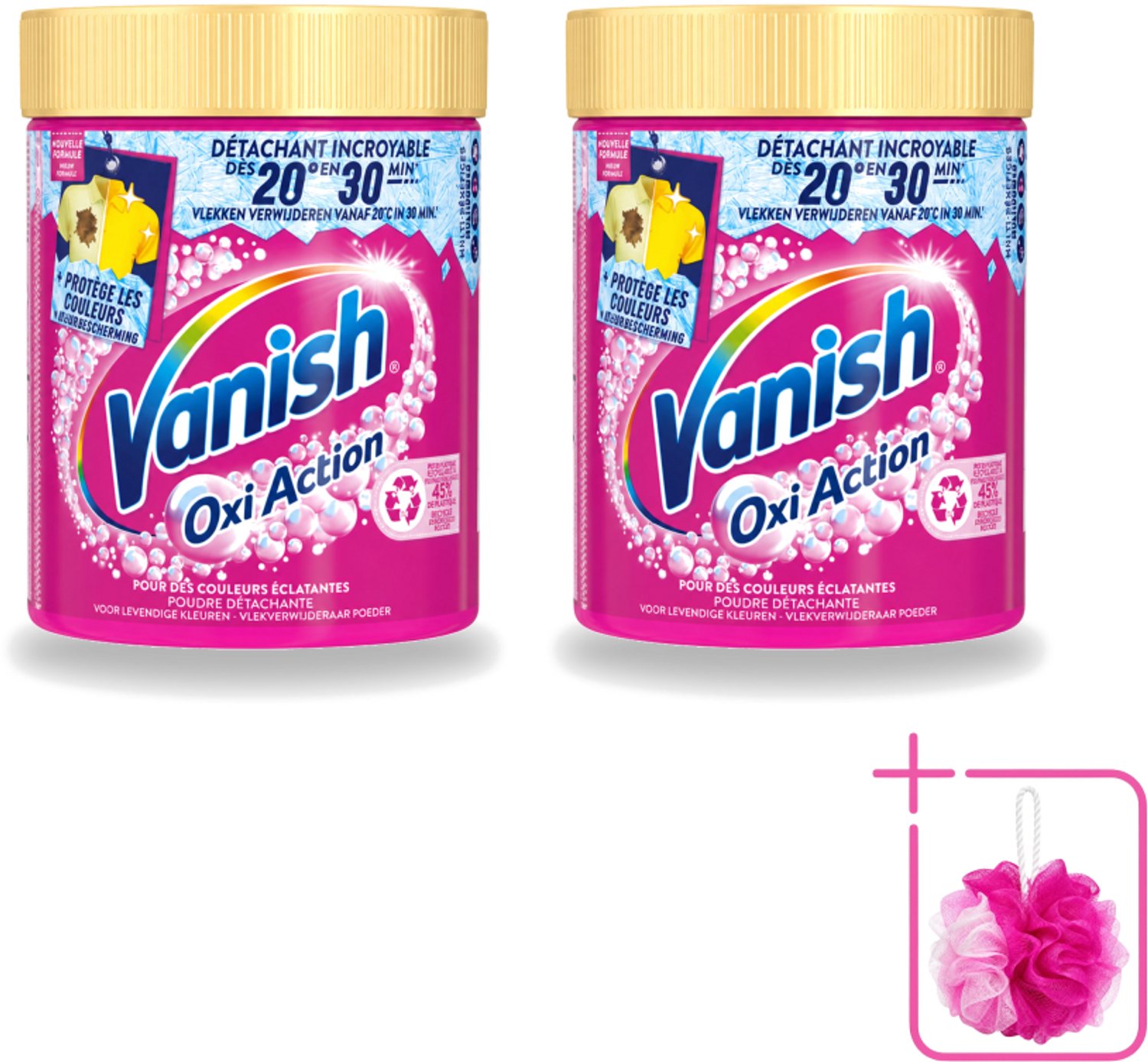 2 x Vanish – Wasbooster Poeder – Oxi Action Gekleurde Was – 470 g - Bulkverpakking - Wasbooster - Douchemop - Kleurbehoud