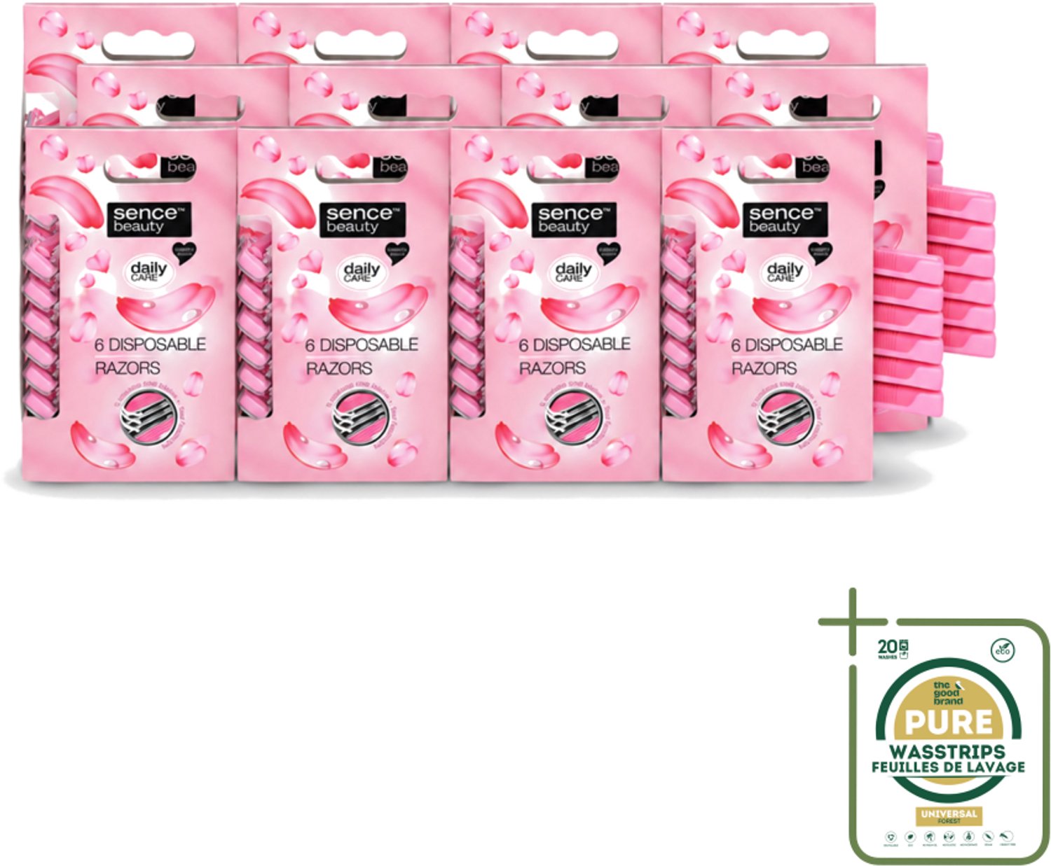 12 x Sence – Wegwerpscheermes – Glad Scheren – Comfort Grip – 6 Wegwerpscheermes - Scheermes - Wegwerpscheermes - Bikini Lijn - Benen Scheren - Oksels Scheren