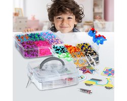 Perler kralenset - 10.600 Perler kralen - Inclusief Perler kralen, opbergdoos en kralen - Lijm niet inbegrepen - Creatieve Perler kralen - Kinderspeelgoed