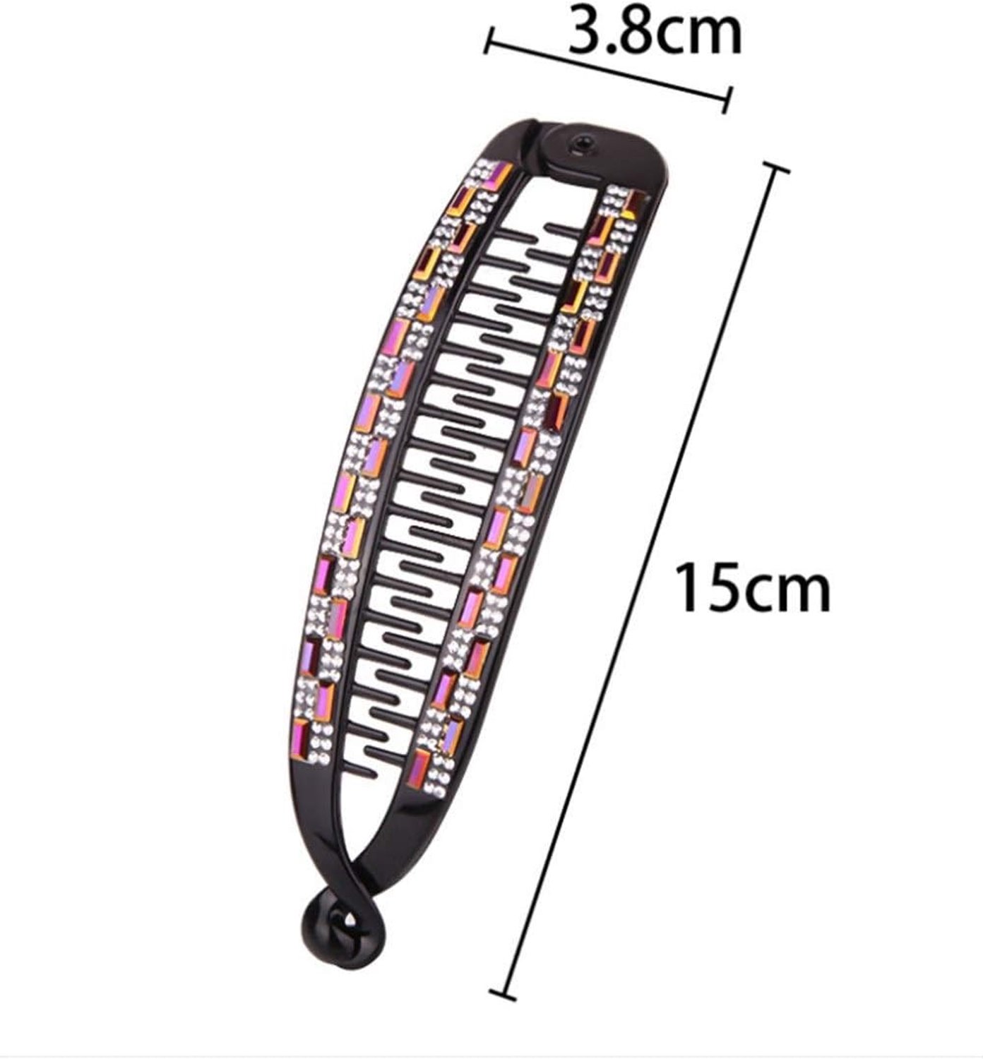 Hairpin Rhinestone Wild Paardestaart haaraccessoires prachtige handgemaakte Black Fish Clip Hairpin hoofdtooi (Color : GOLDEN cross drill)