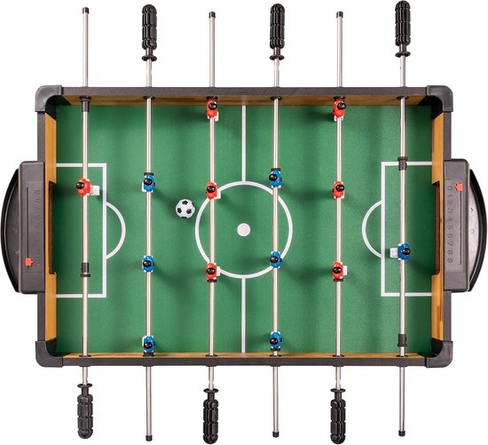 Mini-tafelvoetbal (61 x 41 x 24,5 cm), compacte tafelvoetbal met uitgebalanceerde figuren, voetbaltafel in houtlook met antislip handgrepen, voetbaltafel voor kinderen en volwassenen, kantoor — afbeelding 4
