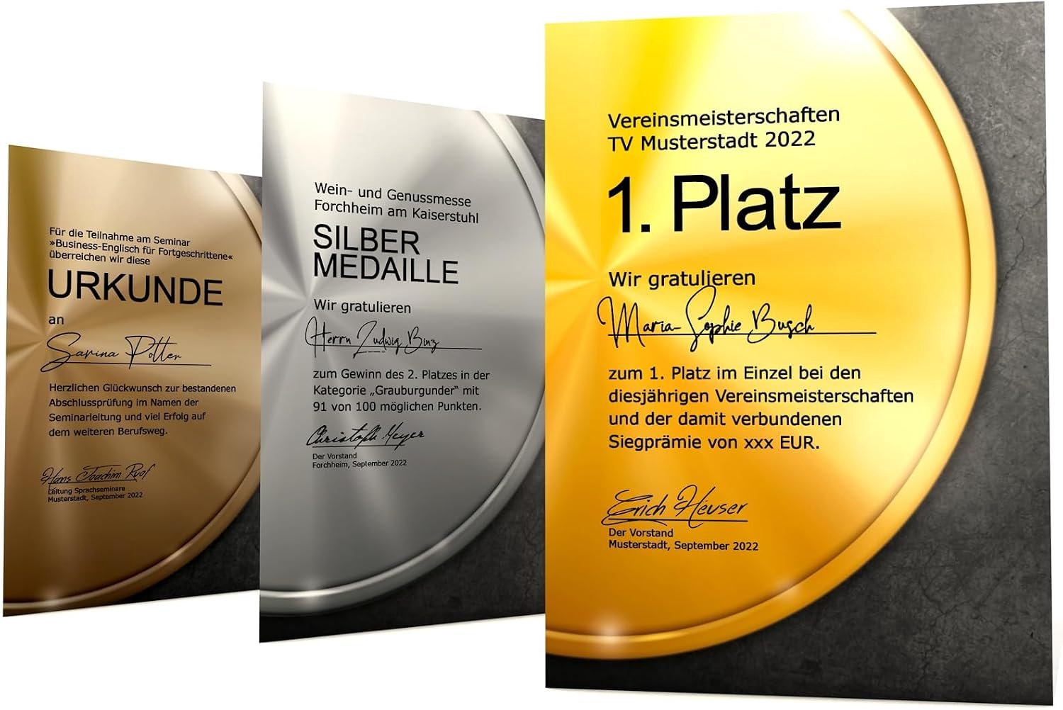 Medaille certificaat papier set - 3x10 vellen A4 - 190 g/m² - ideaal voor sportprijzen - ShopVlot