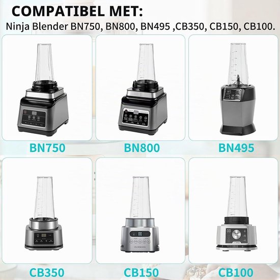 2-delige Mixer Cup Set 710ml Geschikt voor Ninja Blender en Mixer - Vervangende Onderdelen voor Voedselprocessor en Mixers — afbeelding 3