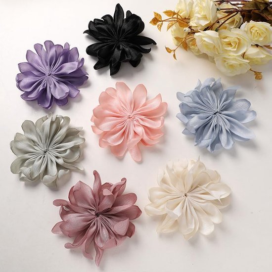 6 stuks kunstmatige bloem kleding decoratie accessoires, 11cm bloemkoppen voor het maken van haaraccessoires, lichtblauw — afbeelding 2