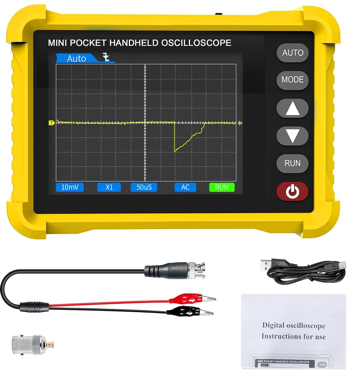 Oscilloscoop AP-250K - 2,8" TFT Handheld Digital Oscilloscoop Draagbaar Oscilloscoop voor de automobielindustrie, 2,5MS/s hoge bemonsteringssnelheid, 250KHz bandbreedte, Triggerfunctie Auto/Normaal