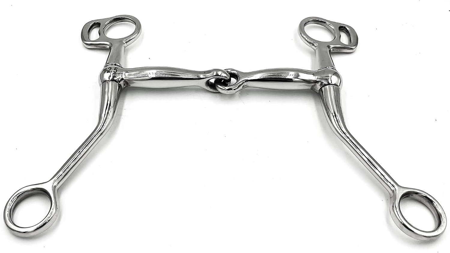ES0269 Gebit, Western Snaffle Training Bit eenvoudig gebit met schacht van roestvrij staal bitdikte 12 mm (12,5 cm)
