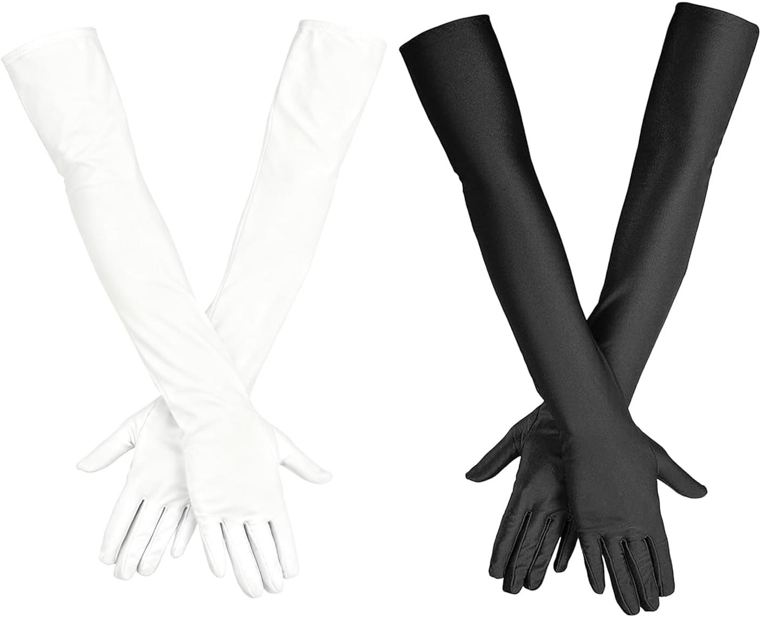 Elegante lange satijnen avondhandschoenen voor dames - 1920s stijl, perfect voor bruiloften, gala's en kostuums
