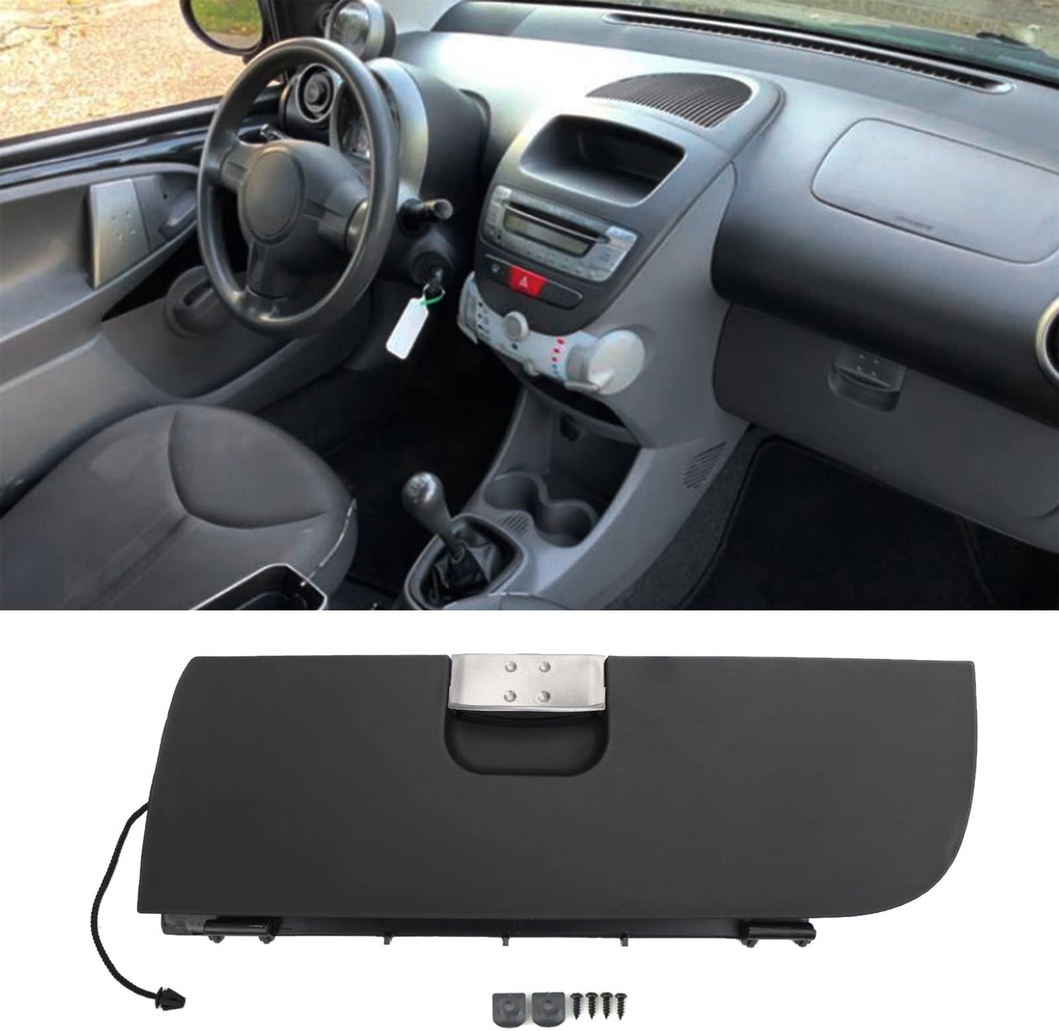 SnelShoppen - Vervangende Handschoenenkastdeksel voor Peugeot 107 Toyota AYGO Citroen C1 2005-2015 - Robuust Plastic - Eenvoudige Installatie - Perfec