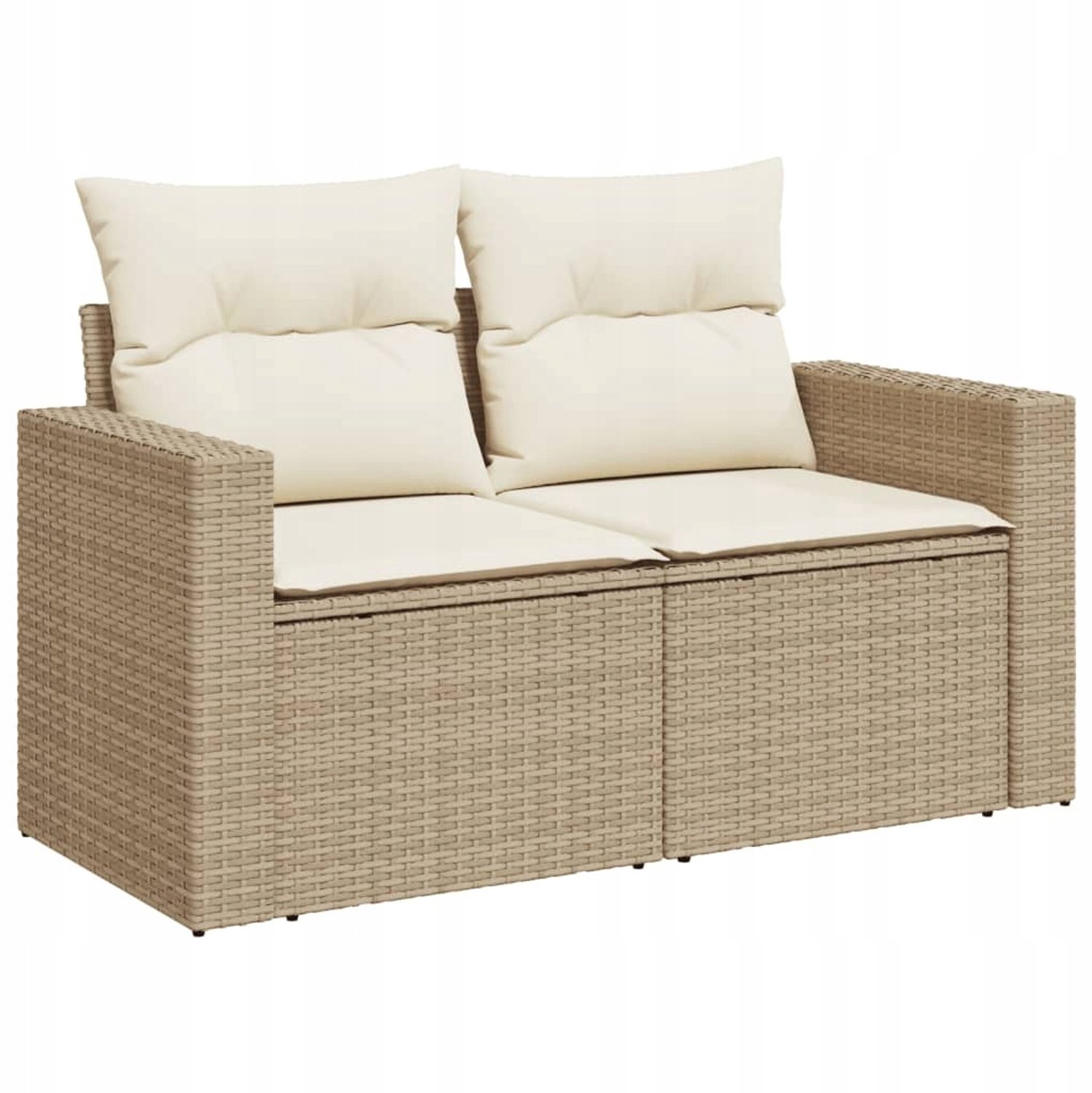 Comfortabele 2-zits loungesofa tuinmeubel van rotan met kussens