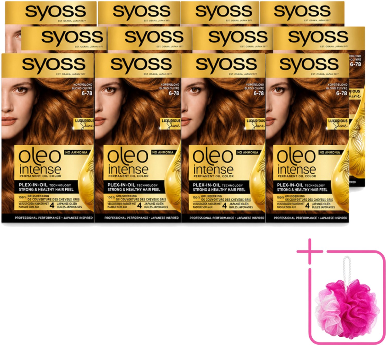 12 x SYOSS - Oleo Intense 6-78 - Haarverf - Permanente Haarkleuring - Koperblond - Langdurige Kleur - Bulkverpakking - Haarkleuring - Douchemop - Koperblond