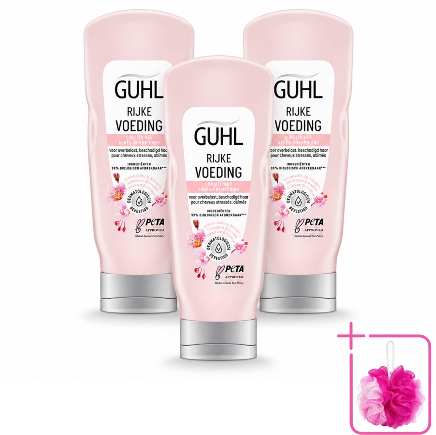 3 x Guhl - Conditioner - Rijke Voeding - 200 ml - Bulkverpakking - Voeding haar - Douchemop - Herstel haar