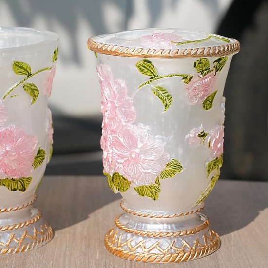 Vintage badkameraccessoires, 5-delige badkameraccessoireset, badkamerset kenmerken, zeepdispenser, tandenborstelhouder, beker en zeepbakje - bad cadeauset — afbeelding 4