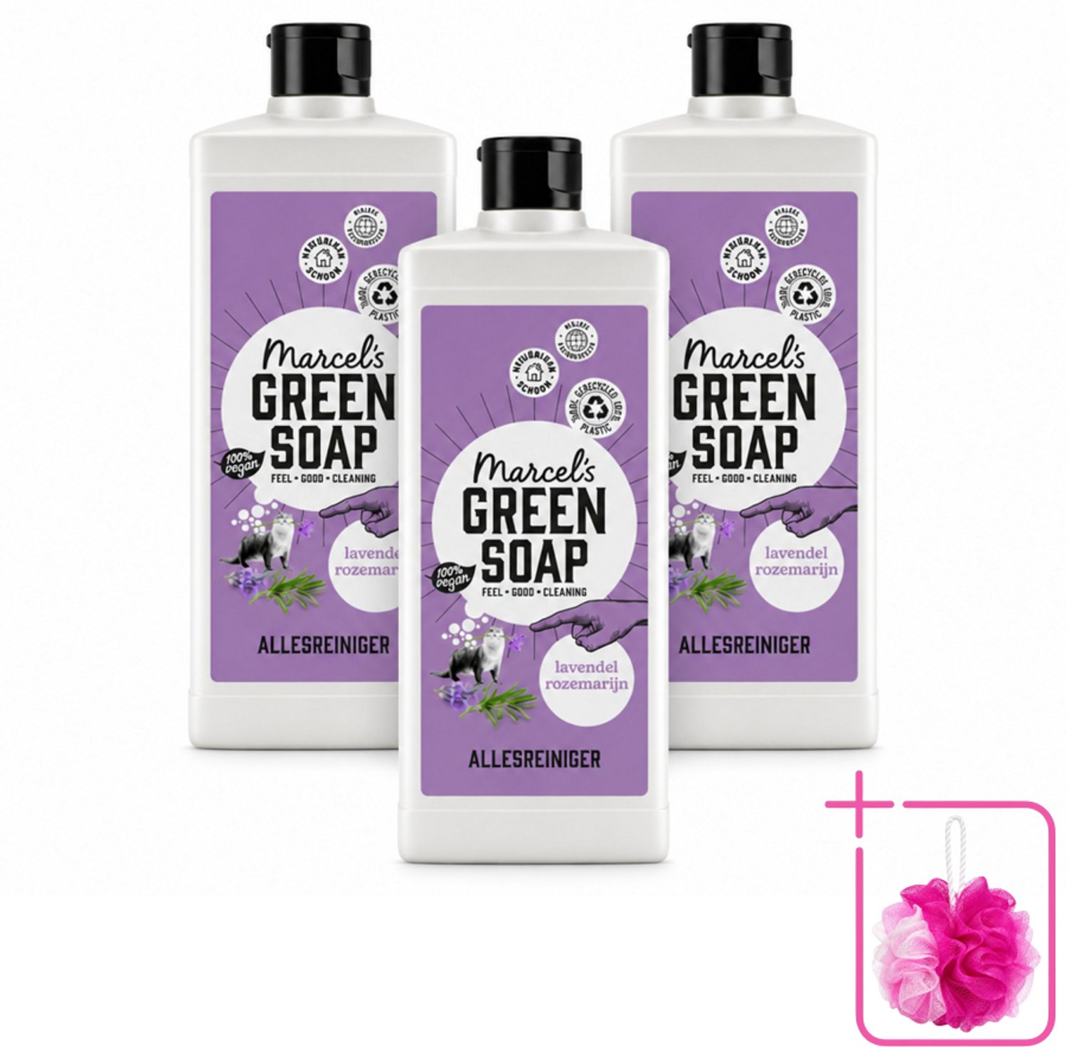 3 x Marcel's Green Soap - Allesreiniger - Lavendel & Rozemarijn - Natuurlijk & effectief - 750 ml - Bulkverpakking - Allesreiniger - Douchemop - Natuurlijke reiniger